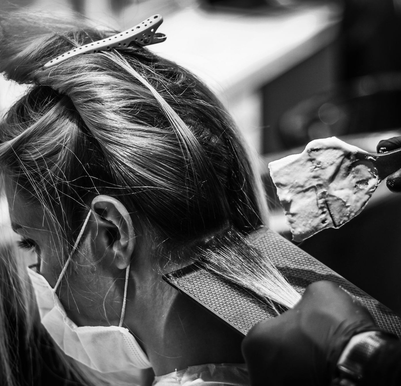 Coloration mit Folientechnik im Friseursalon
